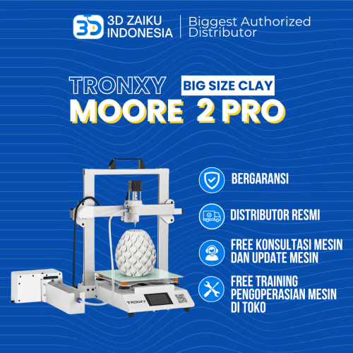 Tronxy Moore 2 Pro Big Size Clay 3D Printer Molding Tanah Liat Putter Ceramic 3D Printing